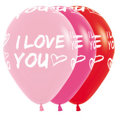 Ballons imprimés 12" (30cm) - I Love You - 25 Pcs  Sempertex France