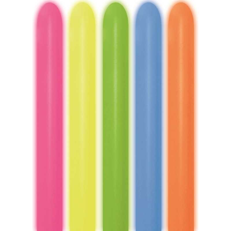 Ballons à sculpter 260 assortiment néon (Neon 200) – 100 Pcs