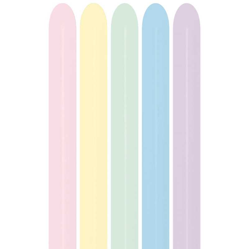 Ballons à sculpter 260 assortiment pastel (Pastel Matte 600) – 100 Pcs