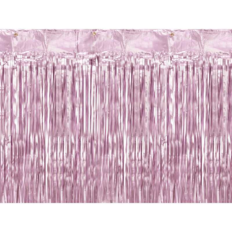 Rideau à franges - rose