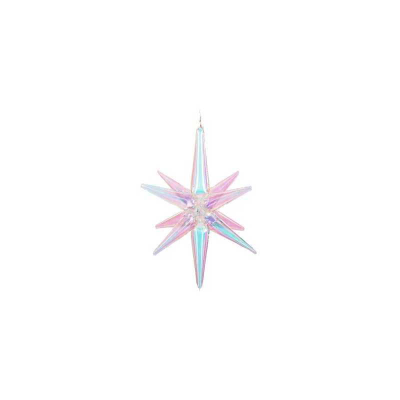 Ballon Étoile 3D Blanc Iridescent 27" (70cm)