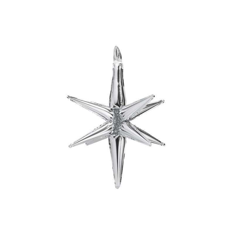 Ballon Étoile 3D Argent 27" (70cm)