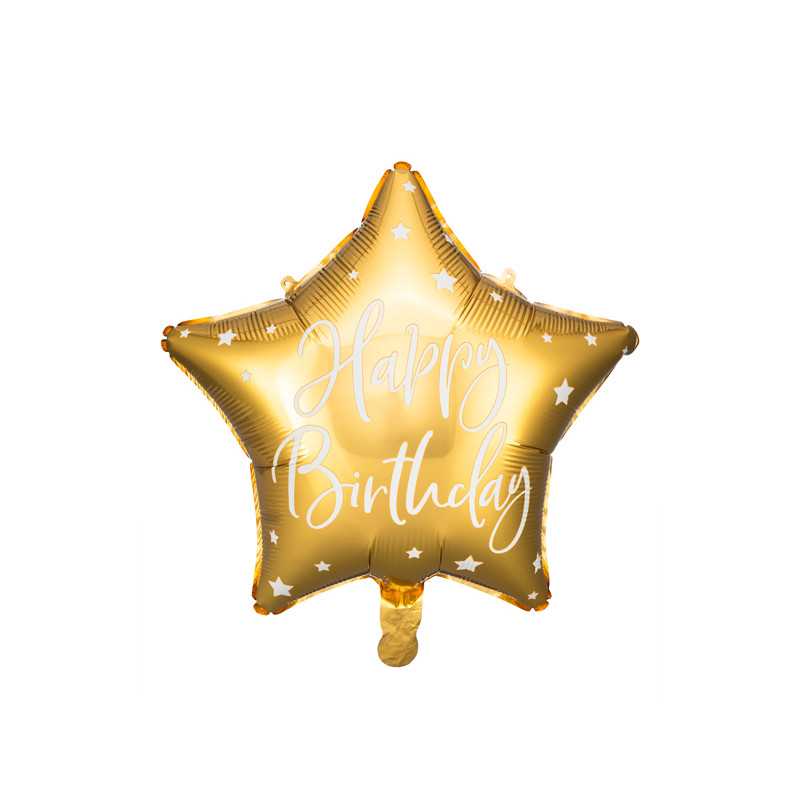 Happy Birthday Gold Star Balloon 18" (40cm)