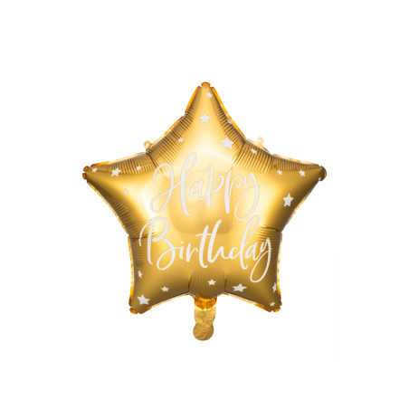 Ballon Etoiles Doré Happy Birthday 18inch ( 40cm) Sempertex France
