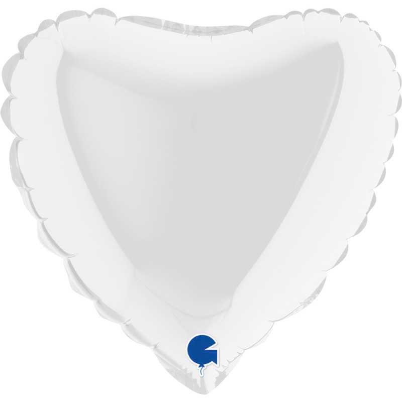 Ballon cœur 09" (22cm) - White - 10 Pcs Ballon cœur 09" (22cm) - White - 10 Pcs