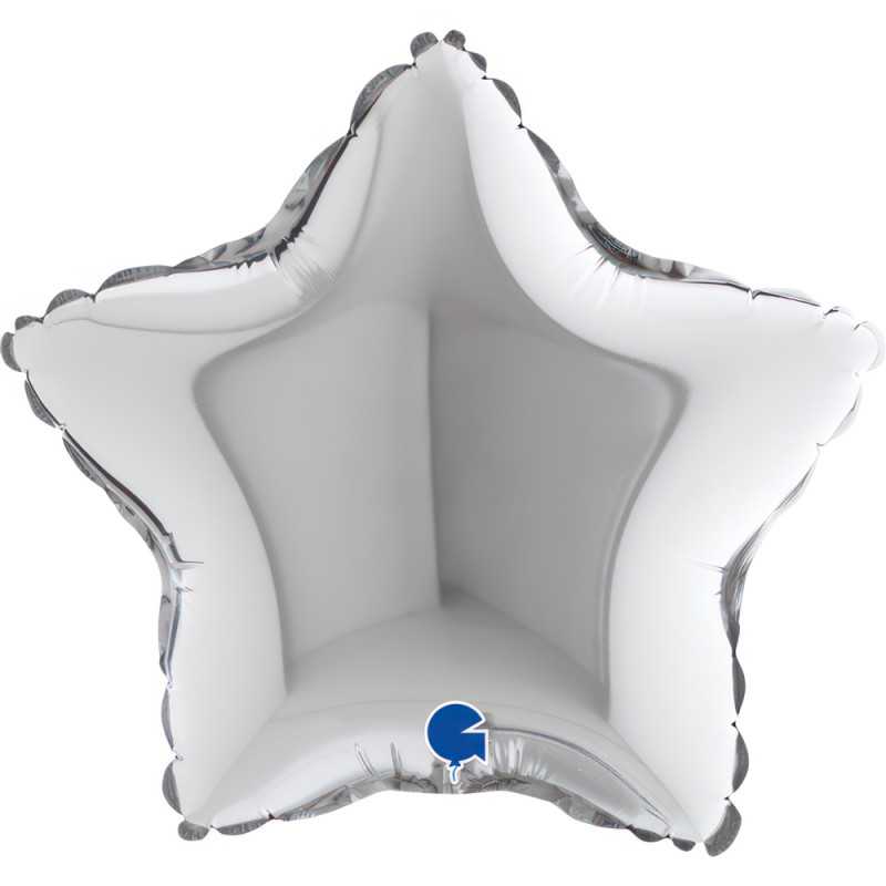 Ballon étoile 09" (22cm) - Silver - 10 Pcs