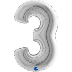 Chiffre 40inch (90cm) - 3 - Argent - Sempertex France