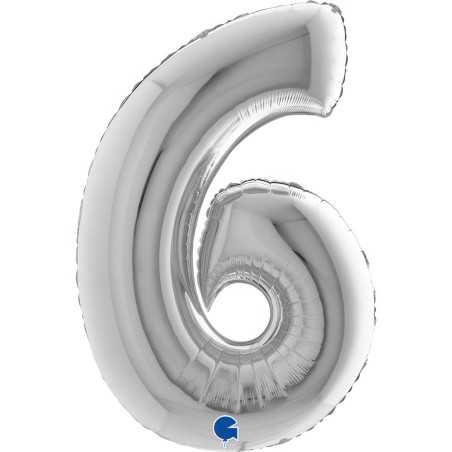 Chiffre 40inch (90cm) - 6 - Argent - Sempertex France