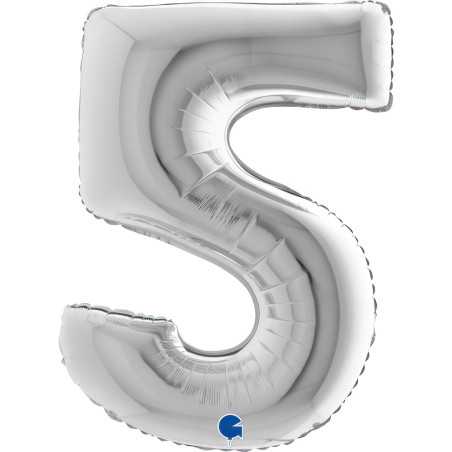 Chiffre 40inch (90cm) - 5 - Argent - Sempertex France