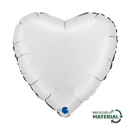 Ballon cœur 18inch (45cm) - Satin White - Sempertex France