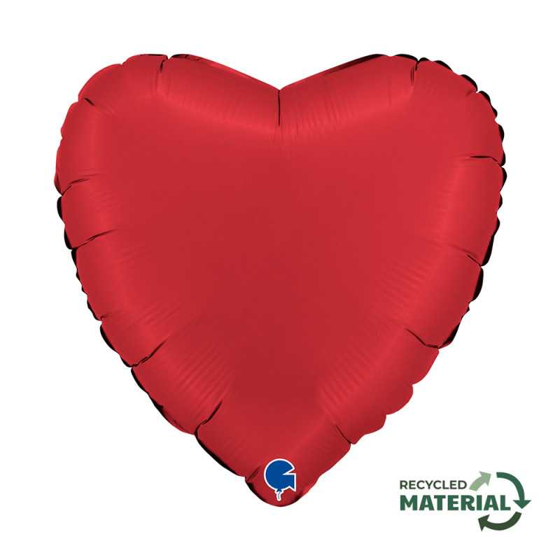 Heart balloon 18" (45cm) - Satin Rubin Red