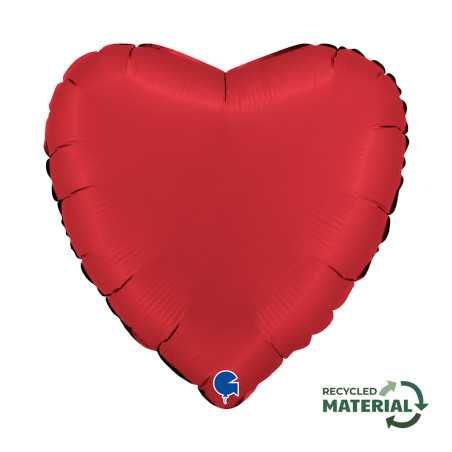 Ballon cœur 18inch (45cm) - Satin Rubin Red - Sempertex France