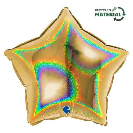 Ballon étoile 18inch (45cm) - Glitter Holographic Gold 5 - Sempertex France