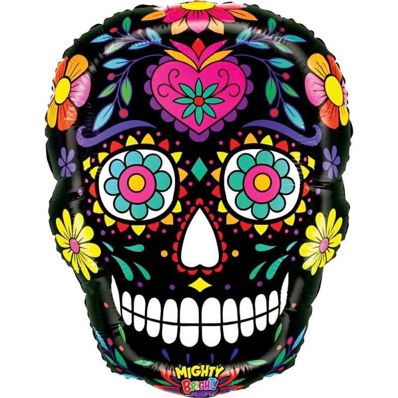 Dia de Muertos Black Skull Balloon 22" (55cm)