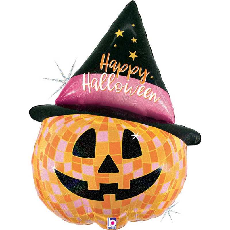 Ballon Disco Halloween Jack‑O‑Lantern 33" (84cm)
