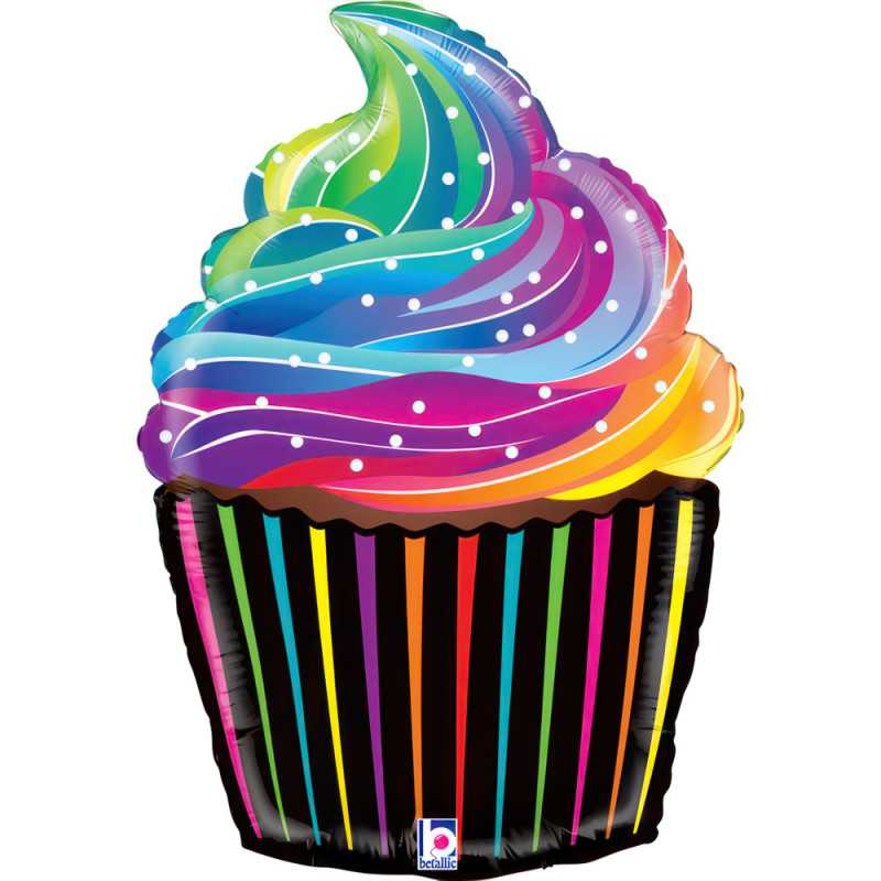 Ballon Cupcake arc-en-ciel 22" (57cm)