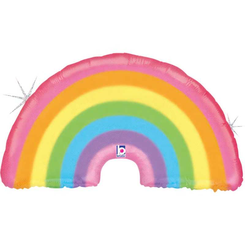 Pastel Glitter Rainbow Balloon 32" (85cm)