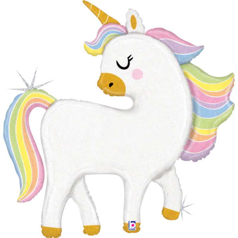 Pastel glitter unicorn balloon 37" (92.5cm) Pastel glitter unicorn balloon 37" (92.5cm)