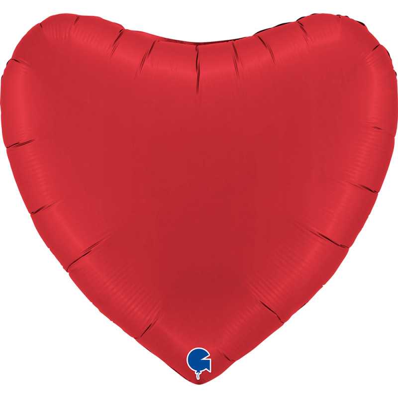 Heart balloon 36" (90cm) - Satin Rubin Red
