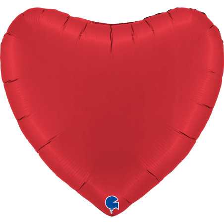 Ballon cœur 36inch (90cm) - Satin Rubin Red - Sempertex France