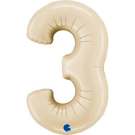 Chiffre 40inch (90cm) - 3 - Satin Crème - Sempertex France