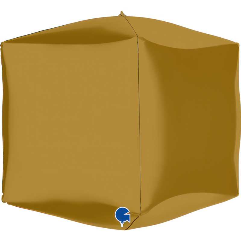 Cube balloon 15" (39cm) - Satin Gold