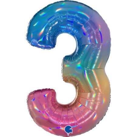 Chiffre 40inch (90cm) - 3 -  Rainbow - Sempertex France