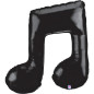 Double Musical Note Balloon - Black 34" (85cm)