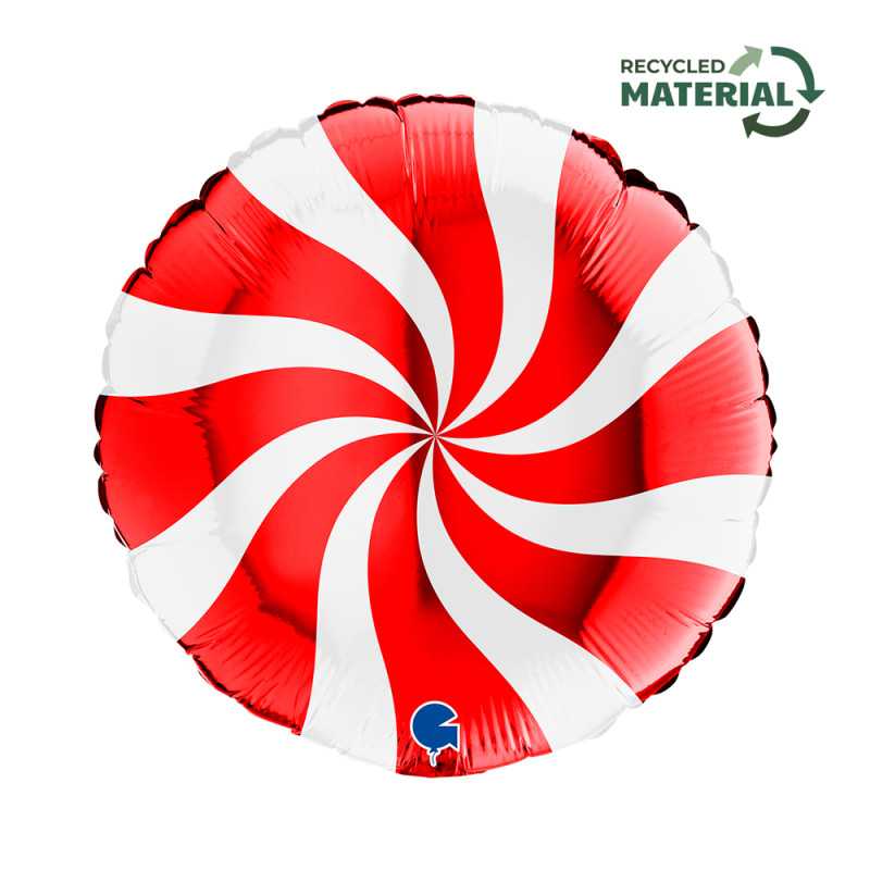 Ballon rond Candy Rouge et Blanc 18" (45cm)