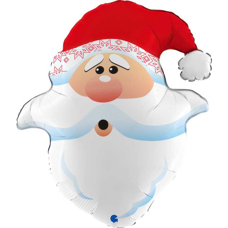 Ballon Tête de Père Noël curieuse 22" (55cm)