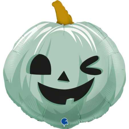 Ballon Citrouille verte rigolote 22inch (55cm) - Sempertex France