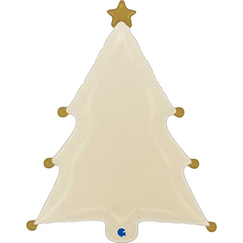 Ballon Sapin de Noël Crème 27" (69cm)
