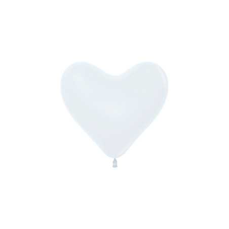 Ballons coeurs 6inch (15cm) - Whiite - 005 HRT6005 Sempertex France