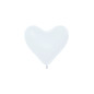 Ballons cœurs 6" (15cm) blanc (White 005) – 50 Pcs