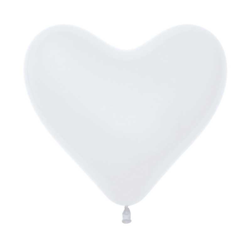Heart Balloons 12" (30cm) White (White 005) – 50 Pcs