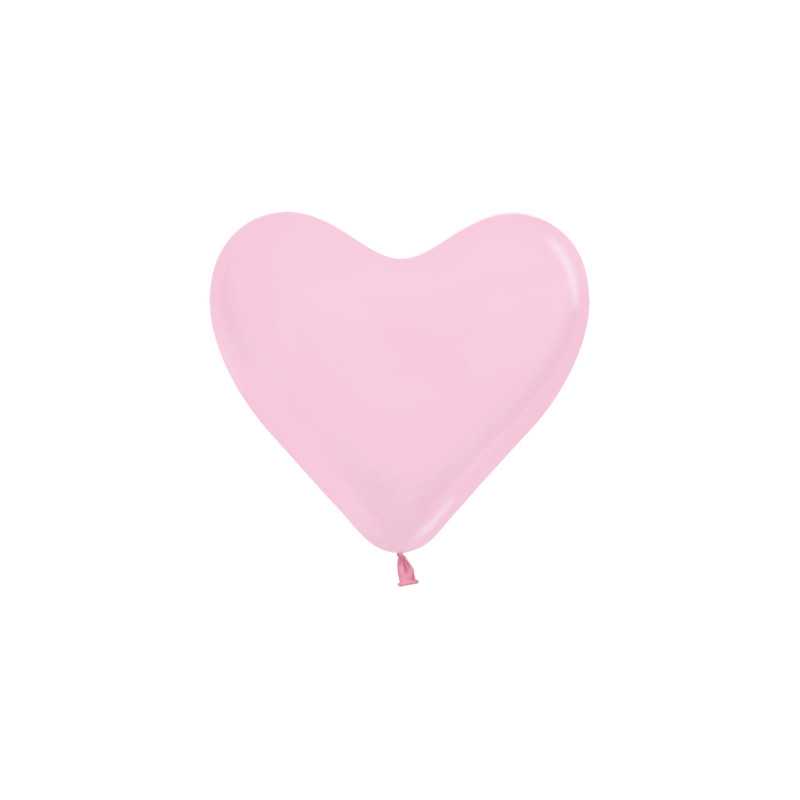Ballons cœurs 6" (15cm) rose clair (Pink 009) – 50 Pcs