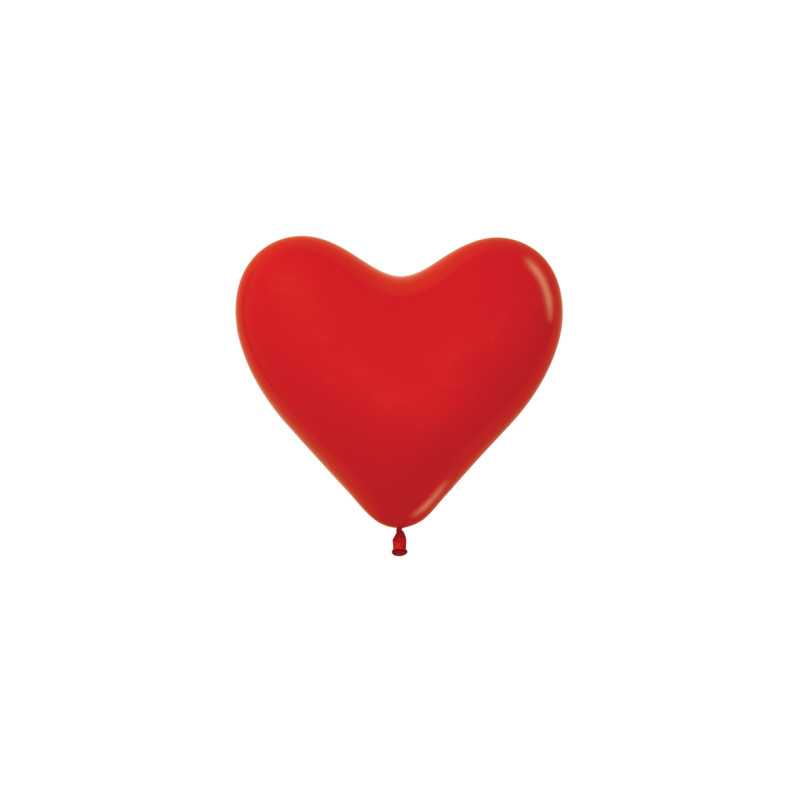Ballons cœurs 6" (15cm) rouge (Red 015) – 50 Pcs