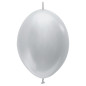 Link-O-Loon Balloons 12" (30cm) Pearl Silver (Pearl Silver 481) – 50 Pcs