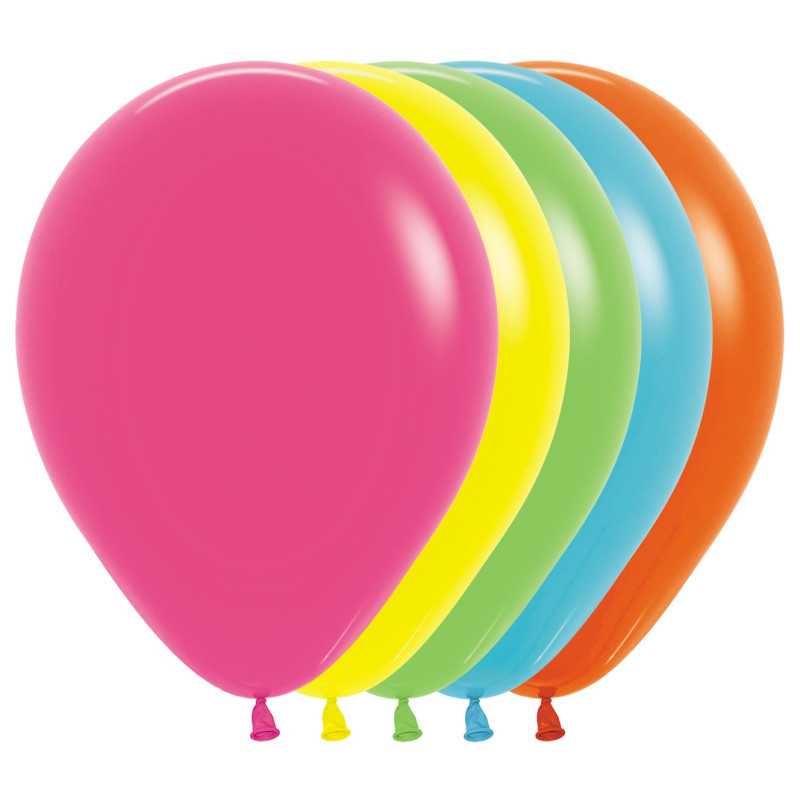 Ballons ronds 12" (30cm) assortiment tropical – 50 Pcs