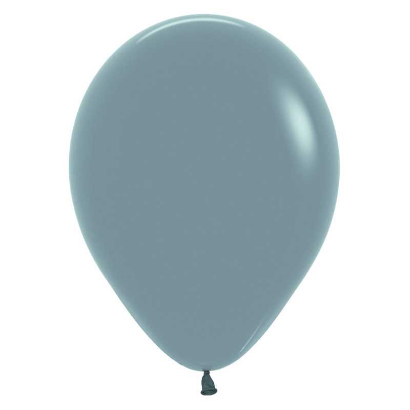 Ballons ronds 12" (30cm) bleu pastel grisé (Pastel Dusk Blue 140) – 50 Pcs