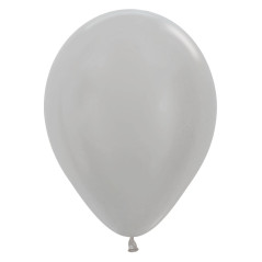 Round balloons 12inch (30cm) - Pearl Silver - 481 R12481 Sempertex France