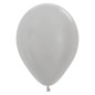 Round balloons 12" (30cm) pearl silver (Pearl Silver 481) – 50 Pcs