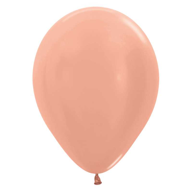 Ballons ronds 12" (30cm) or rose métallique (Metallic Rose Gold 568) – 50 Pcs