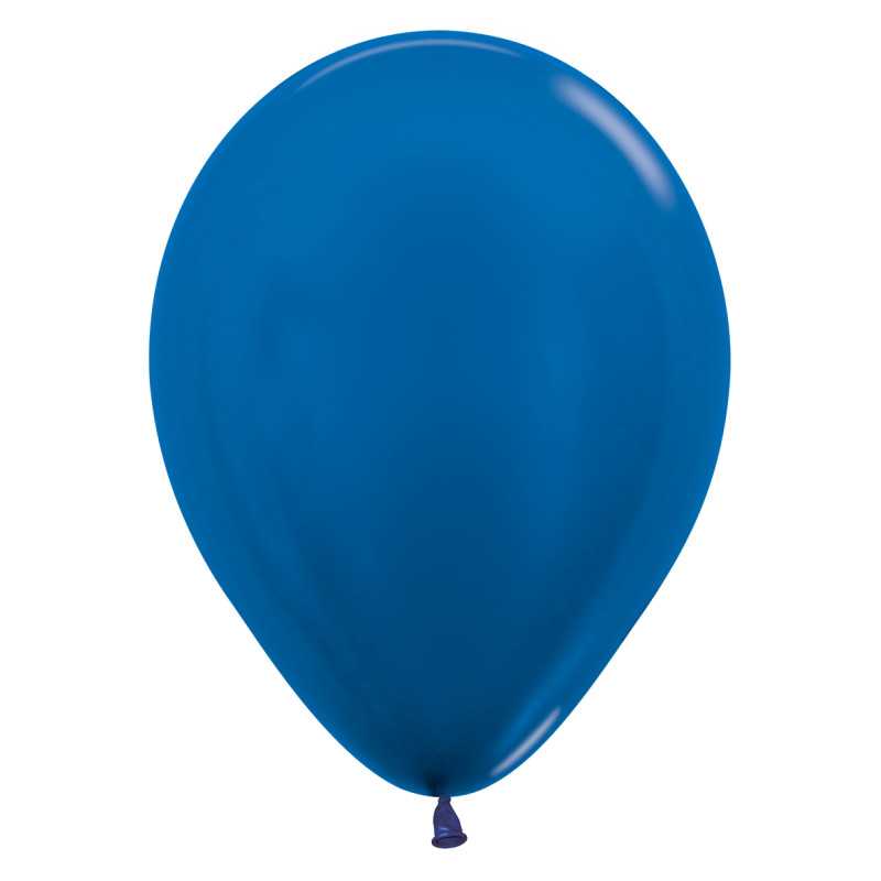 Ballons ronds 12" (30cm) bleu métallique (Metallic Blue 540) – 50 Pcs