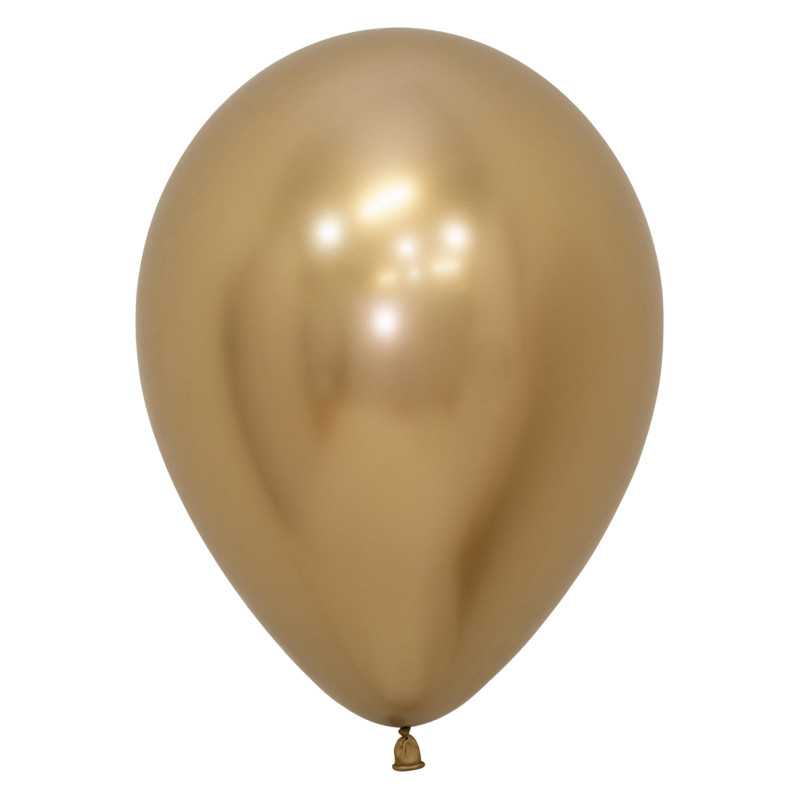 Ballons ronds 12" (30cm) or chromé (Reflex Gold 970) – 50 Pcs