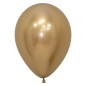 Round balloons 12" (30cm) chrome gold (Reflex Gold 970) – 50 Pcs