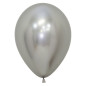 Ballons ronds 12" (30cm) argent chromé (Reflex Silver 981) – 50 Pcs