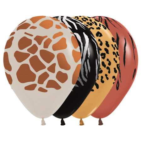 Ballons imprimés 12inch (30cm) - Animal Print - Metallic Ink R12ANIMAL Sempertex France