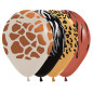 Ballons ronds 12" (30cm) imprimés motifs animaux – 25 Pcs