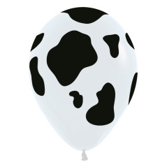 Ballons Imprimés 12 inch (30cm) Cow - White - 005  - 25 Pcs - Sempertex France